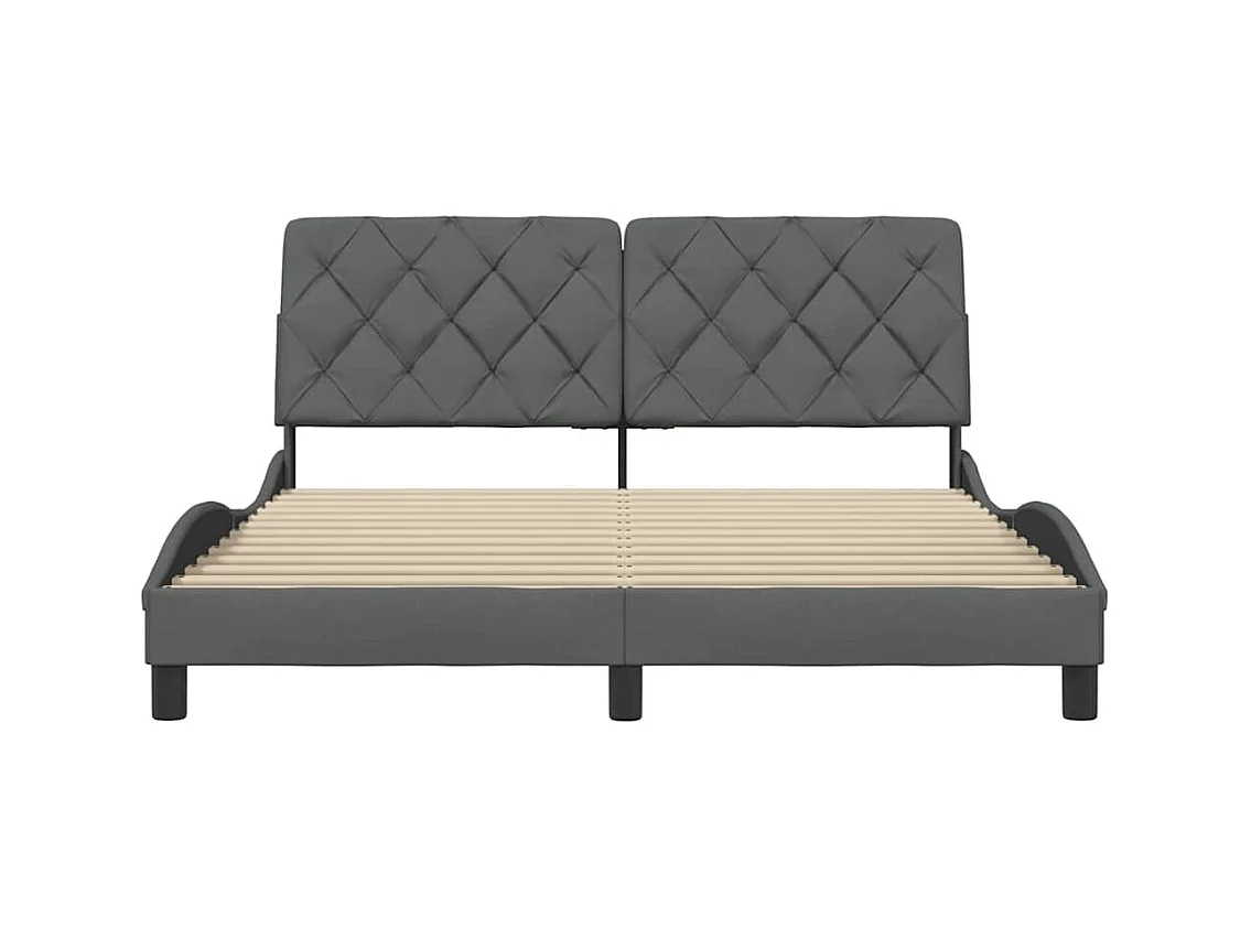 Bettgestell ohne Matratze Dunkelgrau 160x200 cm Stoff