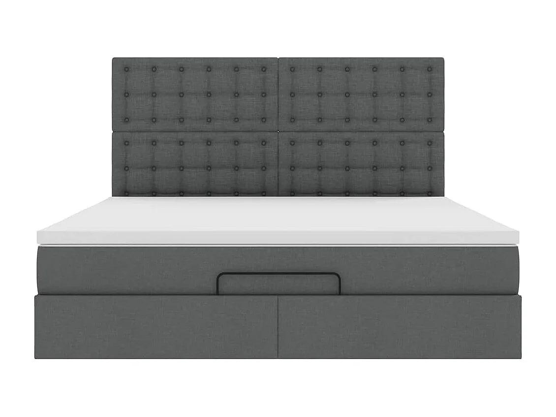 Estructura cama otomana colchón tela gris oscuro 180x200cm