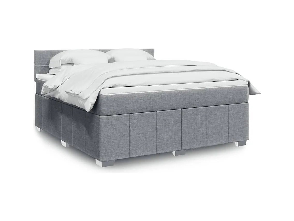 Boxspring met matras stof lichtgrijs 180x200 cm