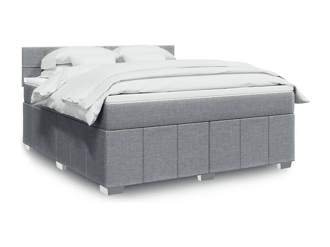 Boxspring met matras stof lichtgrijs 180x200 cm
