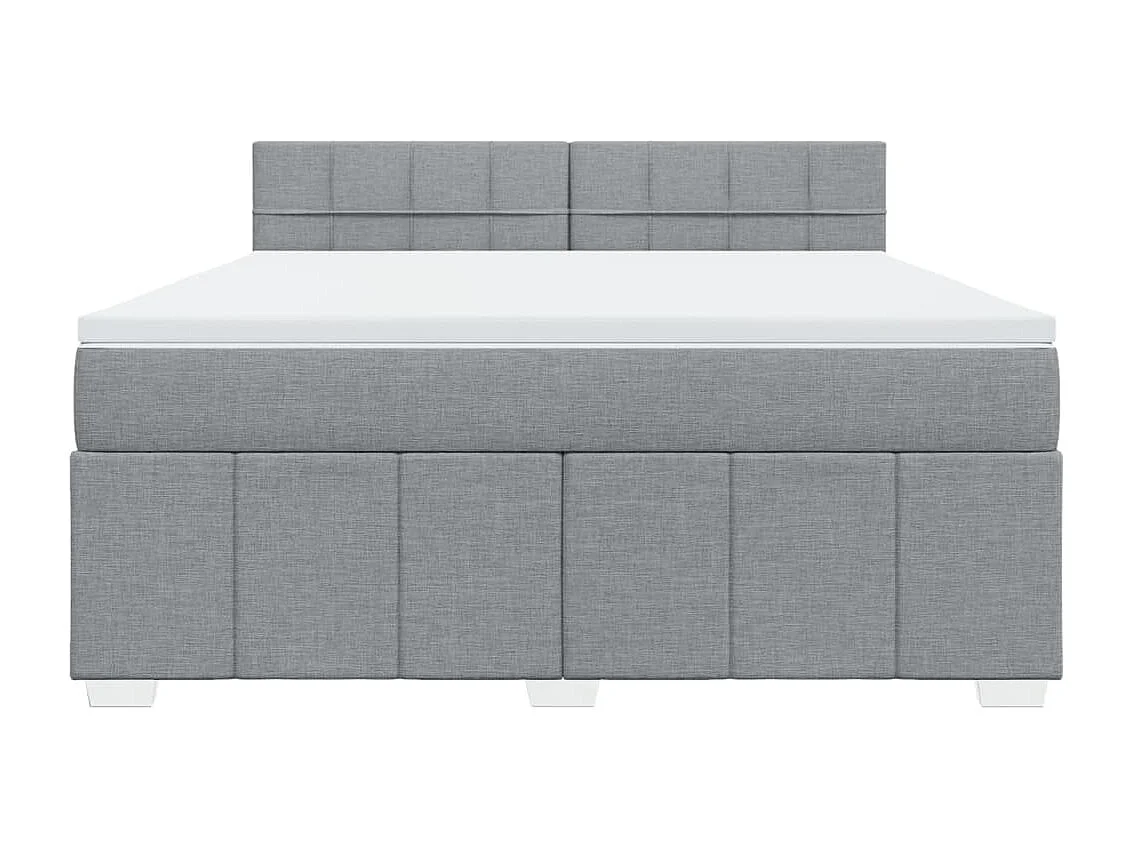 Boxspring met matras stof lichtgrijs 180x200 cm