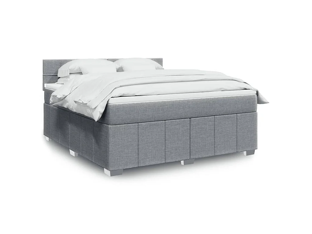 Sommier à lattes de lit avec matelas Gris clair 180x200cm Tissu