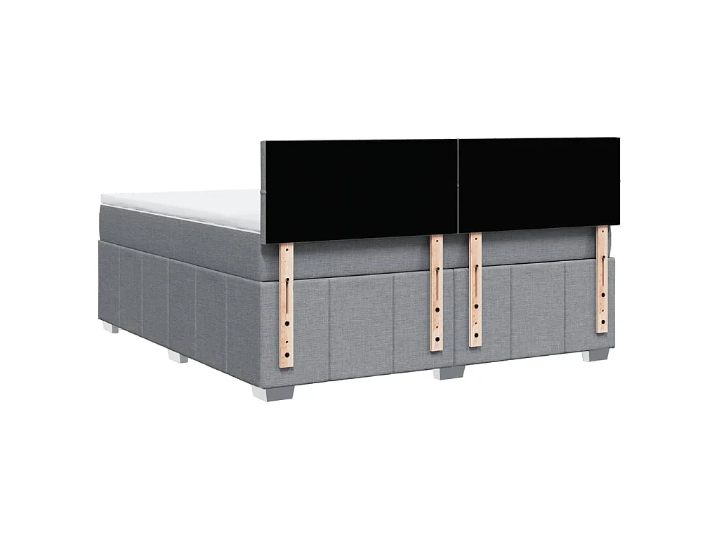 Sommier à lattes de lit avec matelas Gris clair 180x200cm Tissu