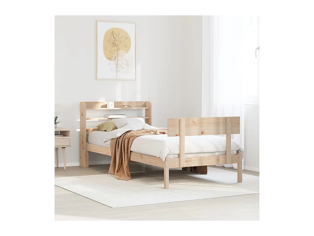 Cadre de lit sans matelas 90x200 cm bois de pin massif