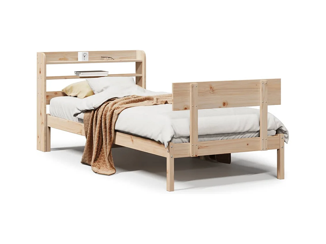 Cadre de lit sans matelas 90x200 cm bois de pin massif