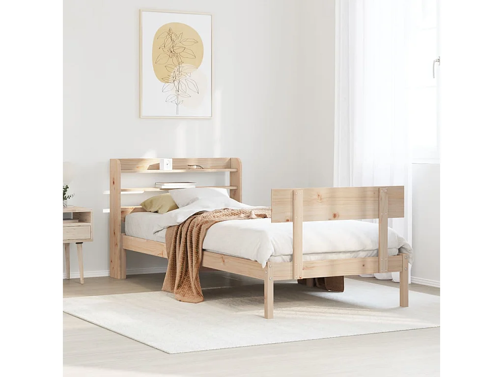 Cadre de lit sans matelas 90x200 cm bois de pin massif