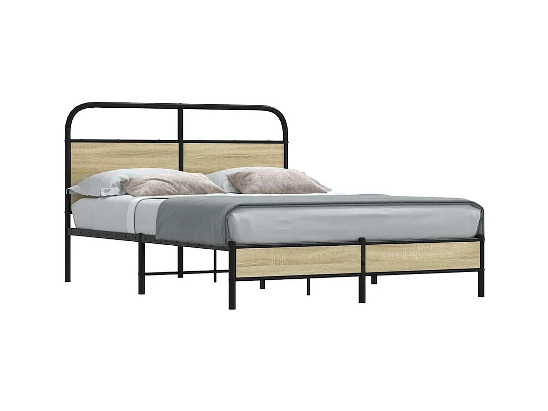 Bedframe zonder matras bewerkt hout sonoma eikenkleur 140x200cm