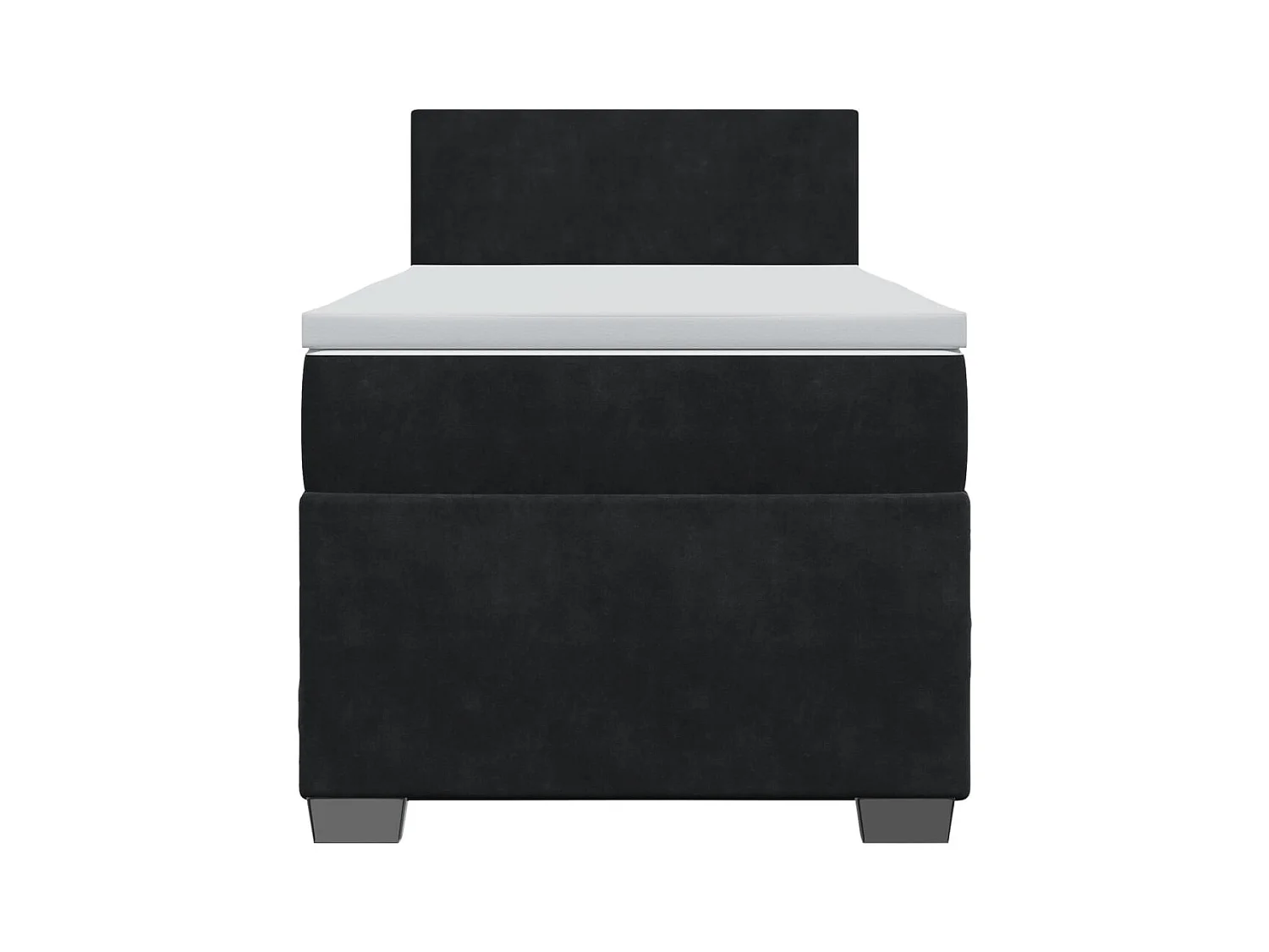 Sommier à lattes de lit avec matelas Noir 90x200 cm Velours