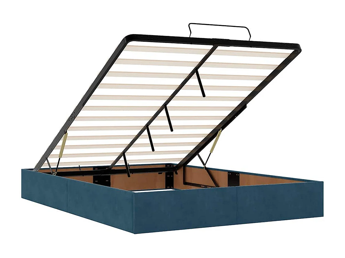 Ottoman bed met matras 140x190cm fluweel donkerblauw