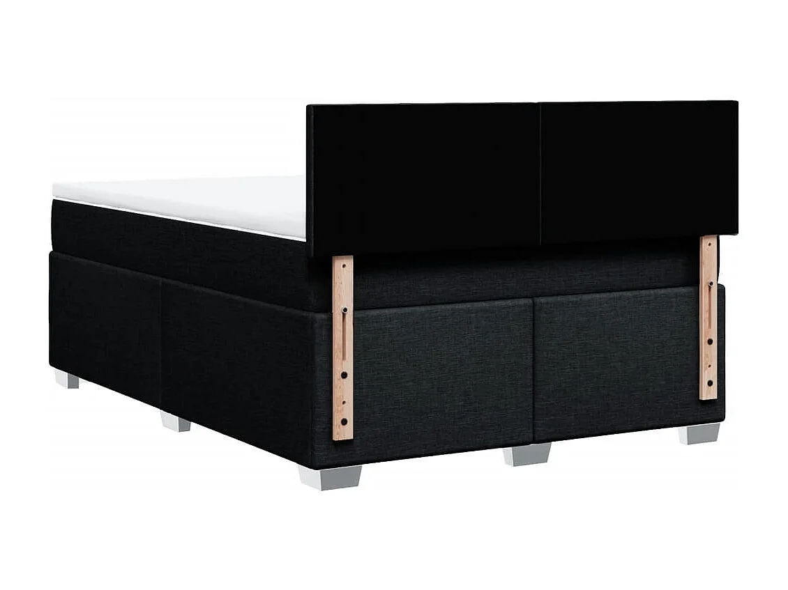 Sommier à lattes de lit avec matelas Noir 140x190 cm Tissu