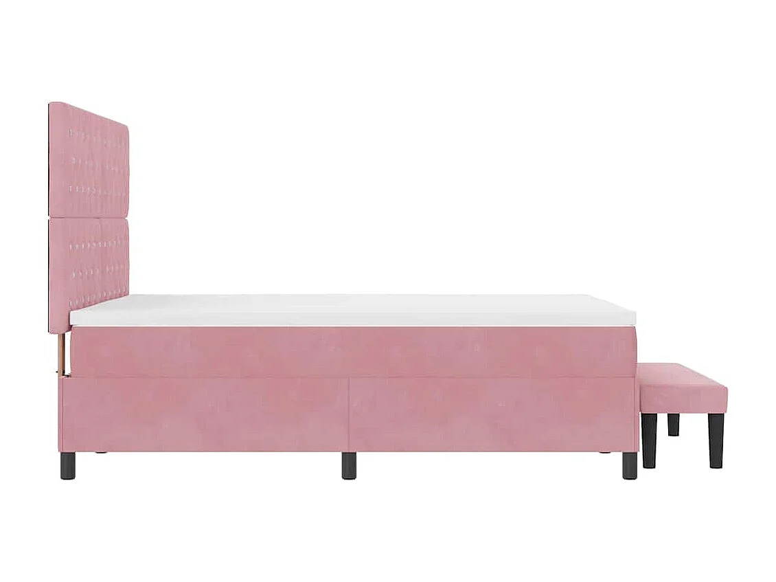 Lit à ressorts avec matelas Rose 160 x 200 cm Velours