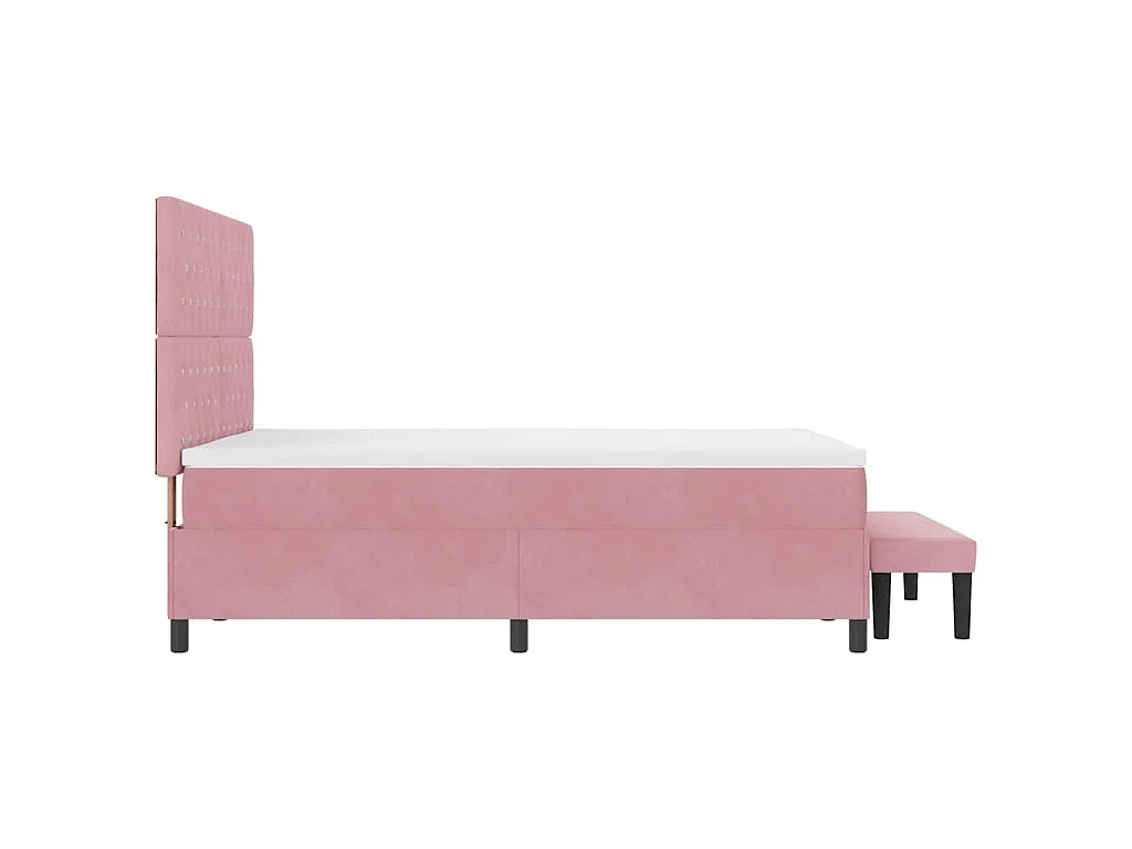 Boxspringbett mit Kopfteil Rosa 200 x 160 cm Samt