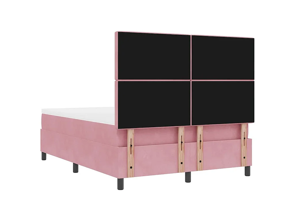 Boxspringbett mit Kopfteil Rosa 200 x 160 cm Samt