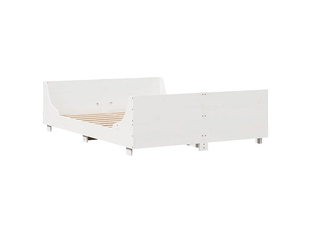 Cadre de lit sans matelas blanc 140x200 cm bois de pin massif
