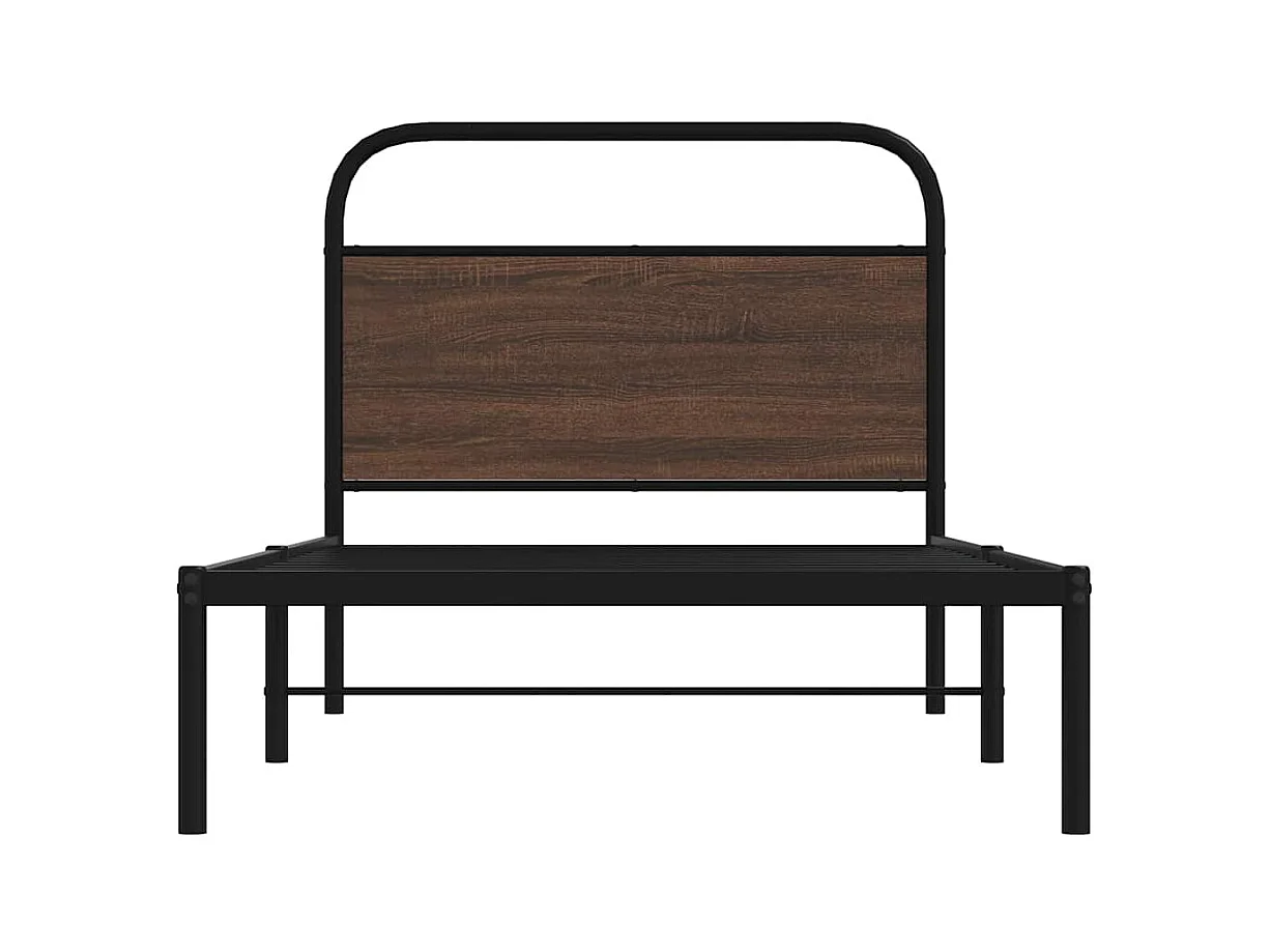 Cadre de lit sans matelas 90x200cm chêne marron bois ingénierie