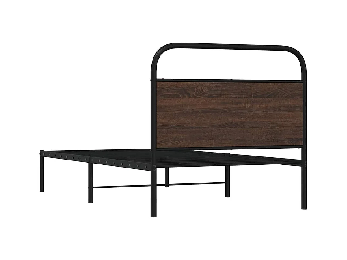 Cadre de lit sans matelas 90x200cm chêne marron bois ingénierie