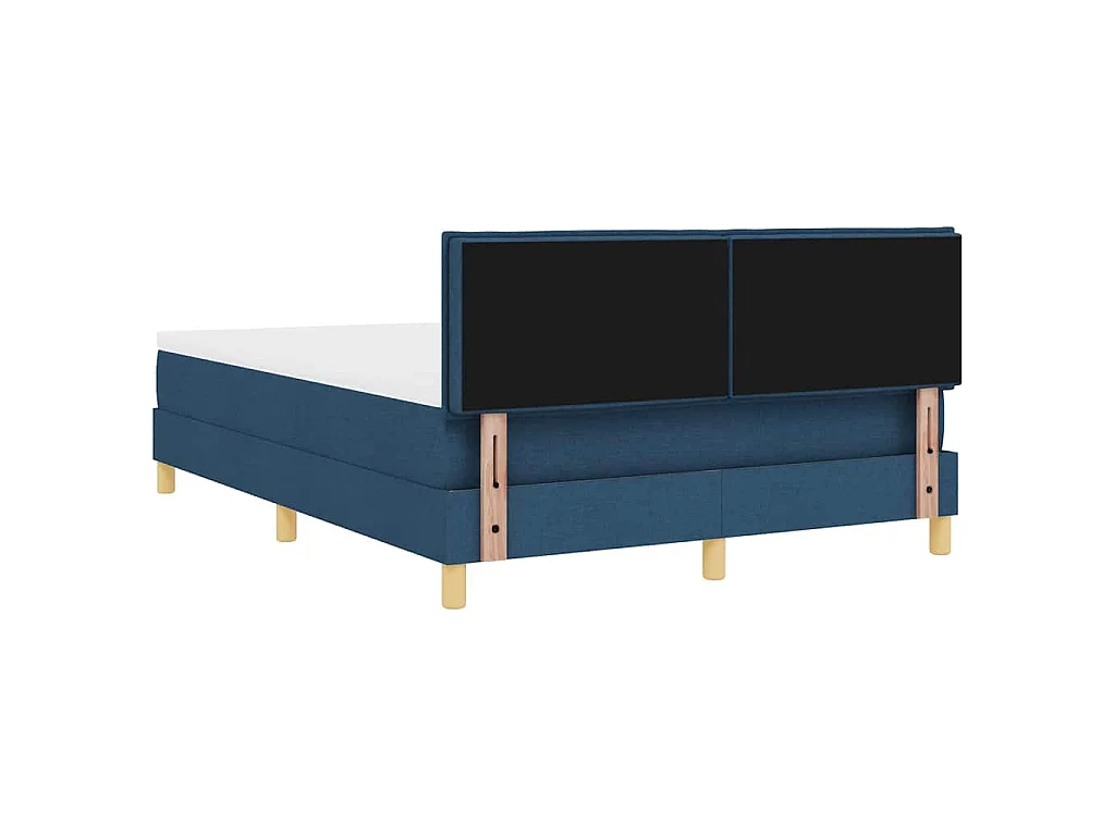 Cama Box com almofada com cabeceira Azul 140 x 200 cm tecido
