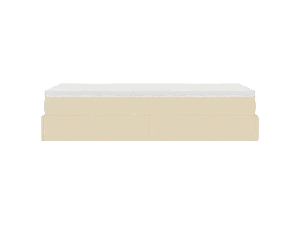 Ottoman bed met matras 90x200cm stof crèmekleurig