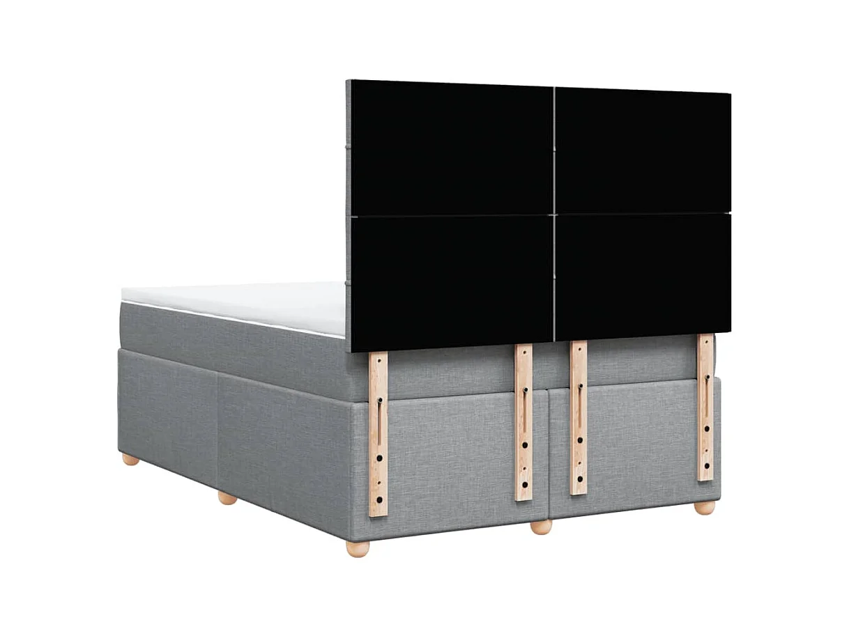 Sommier à lattes de lit avec matelas Gris clair 140x200cm Tissu