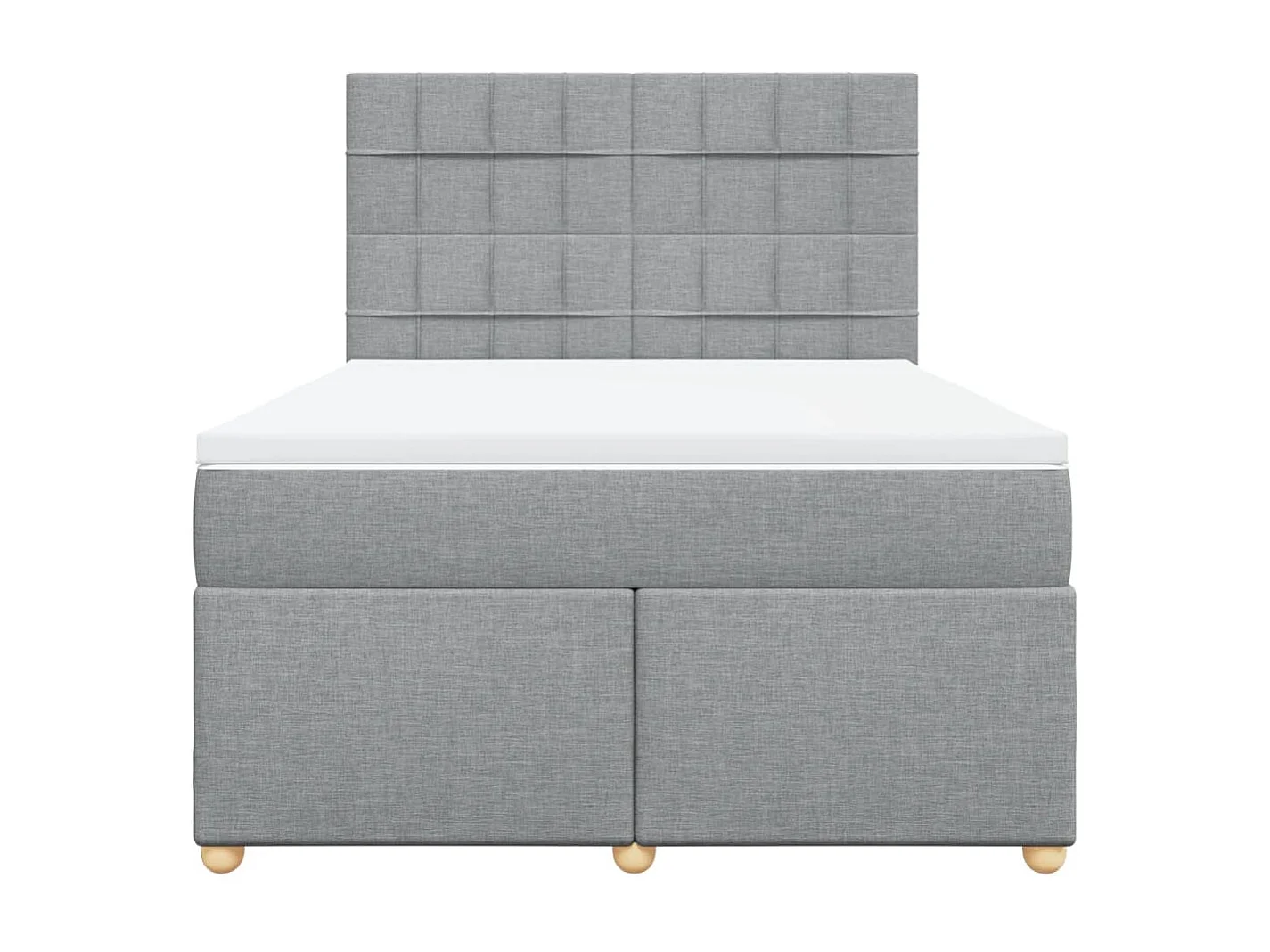 Cama box spring con colchón tela gris claro 140x200 cm