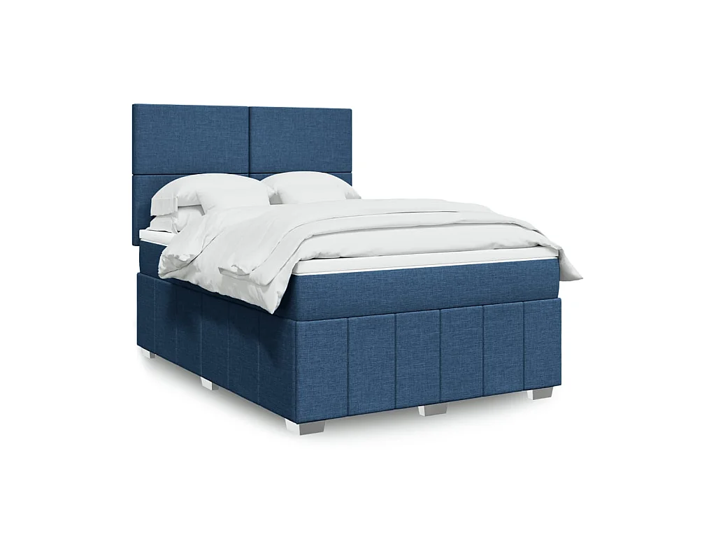 Boxspring met matras stof blauw 160x200 cm