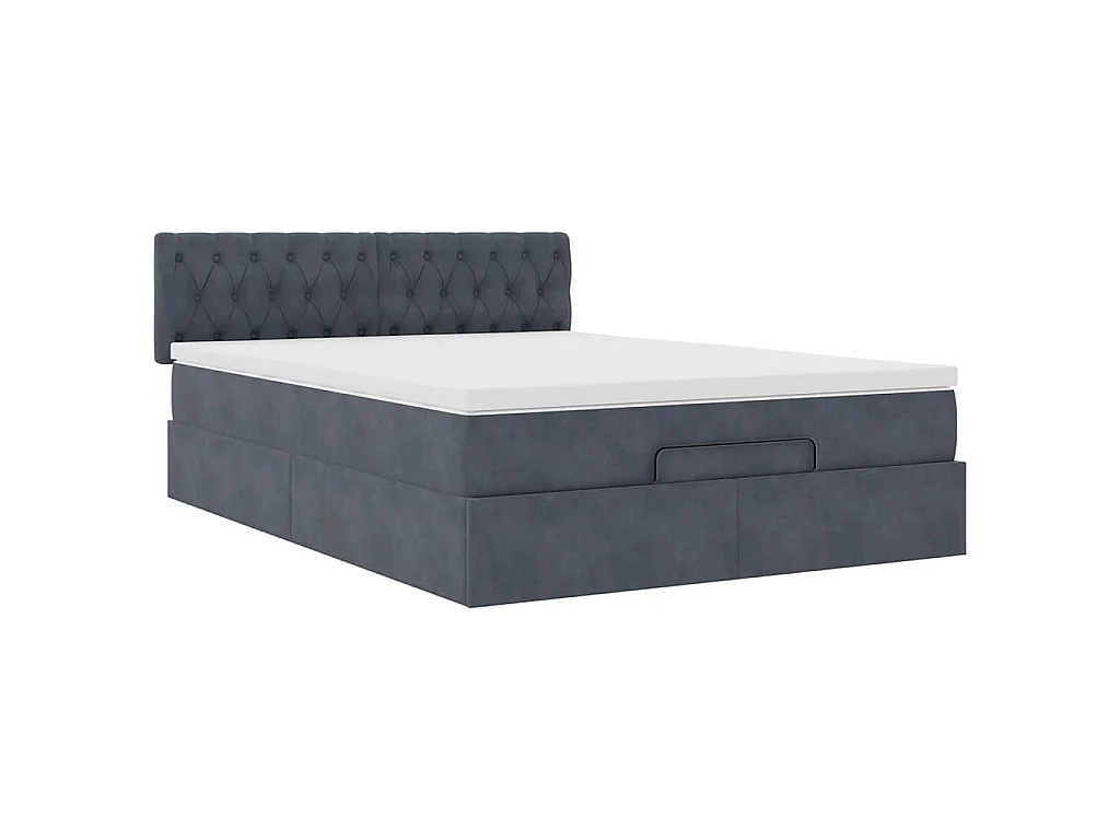 Estructura cama otomana con colchón gris oscuro 140x200cm
