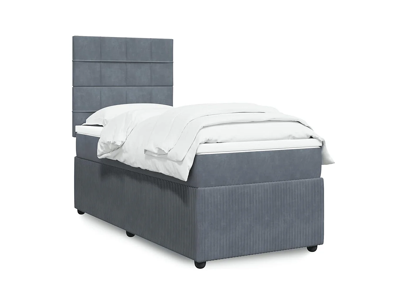 Boxspring met matras fluweel donkergrijs 90x200 cm