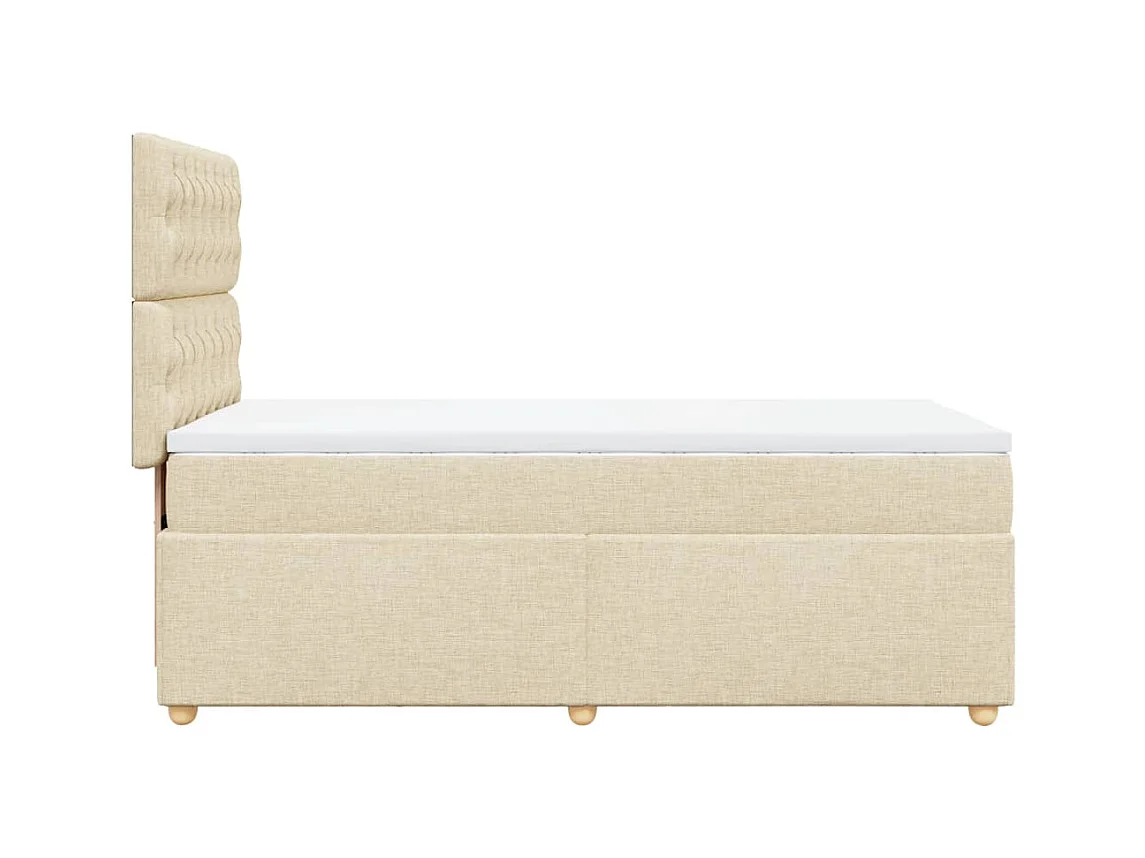 Sommier à lattes de lit avec matelas Crème 90x200 cm Tissu