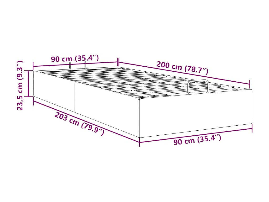 Bedframe zonder matras 90x200 cm fluweel lichtgrijs