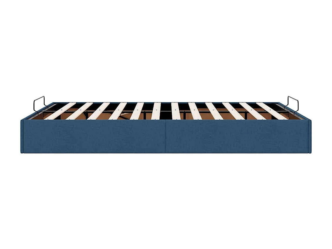 Cadre de lit ottoman sans matelas bleu 140x200 cm tissu