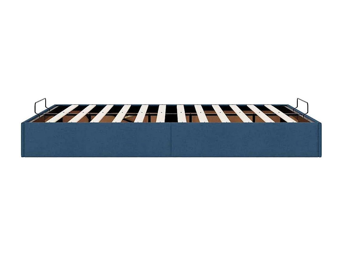 Cadre de lit ottoman sans matelas bleu 140x200 cm tissu