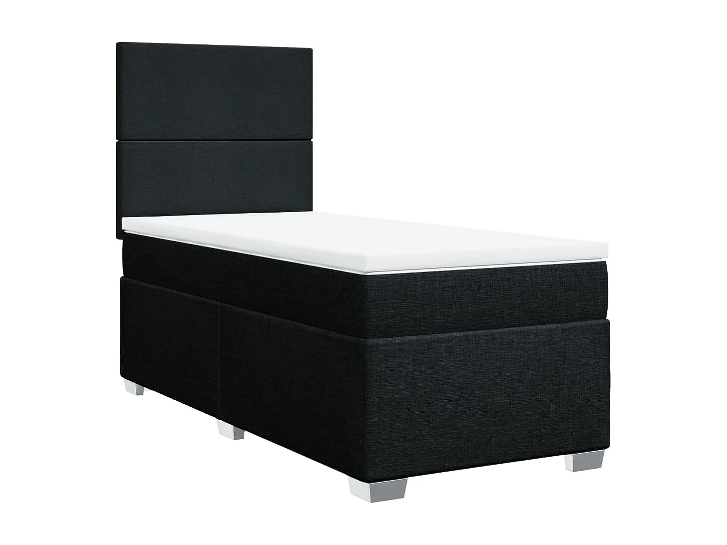 Cama com molas/colchão 90x200 cm tecido preto