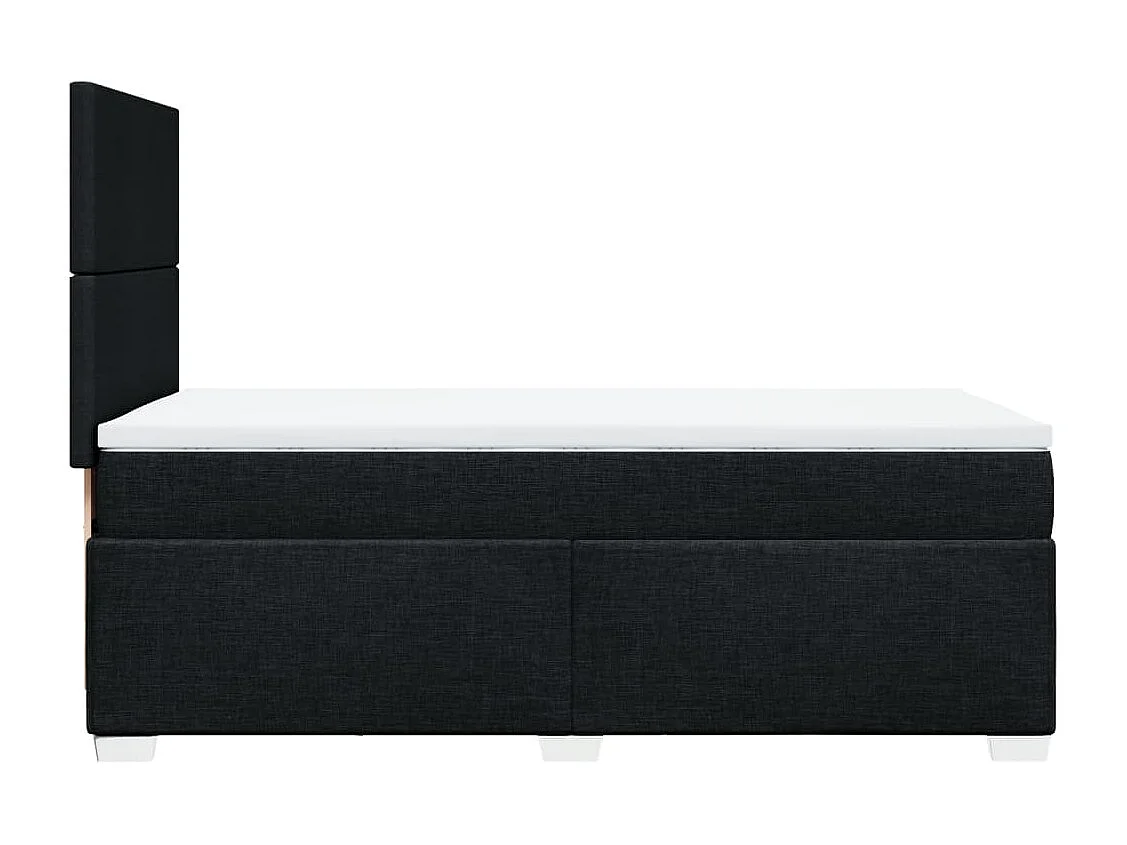 Cama com molas/colchão 90x200 cm tecido preto