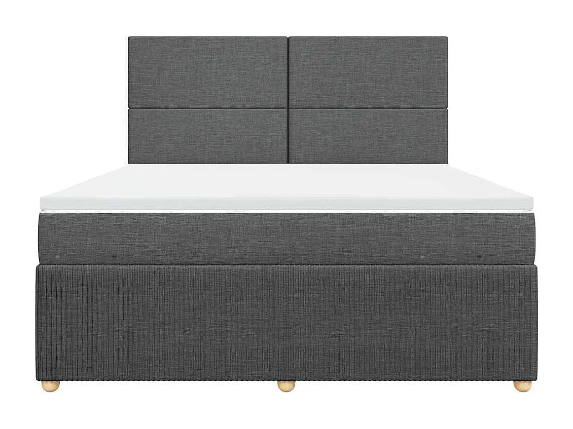 Boxspringbett mit Matratze Dunkelgrau 180x200 cm Stoff