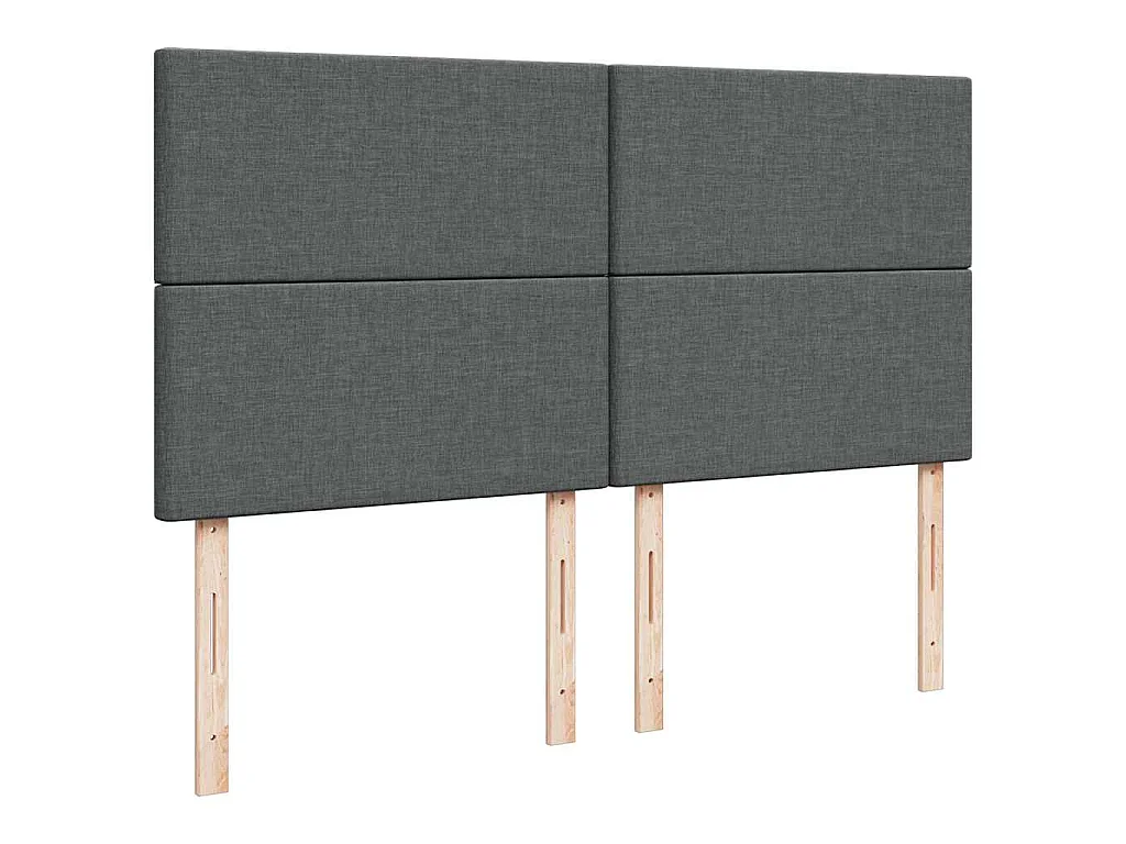 Cama box spring con colchón tela gris oscuro 180x200 cm