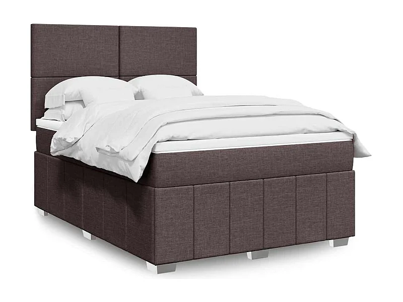 Boxspringbett mit Matratze Dunkelbraun 160x200 cm Stoff