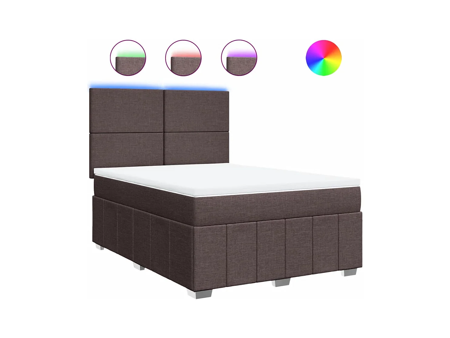 Sommier à lattes de lit avec matelas Marron foncé 160x200 cm