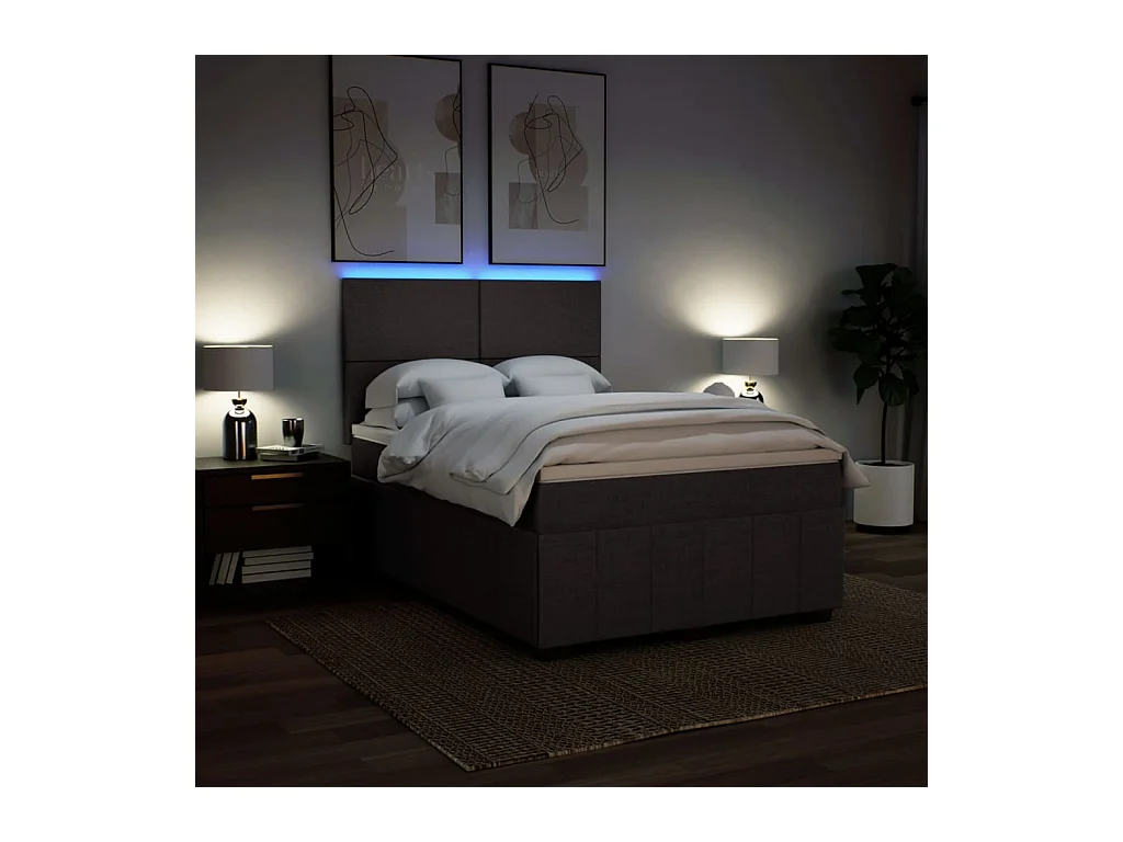 Sommier à lattes de lit avec matelas Marron foncé 160x200 cm