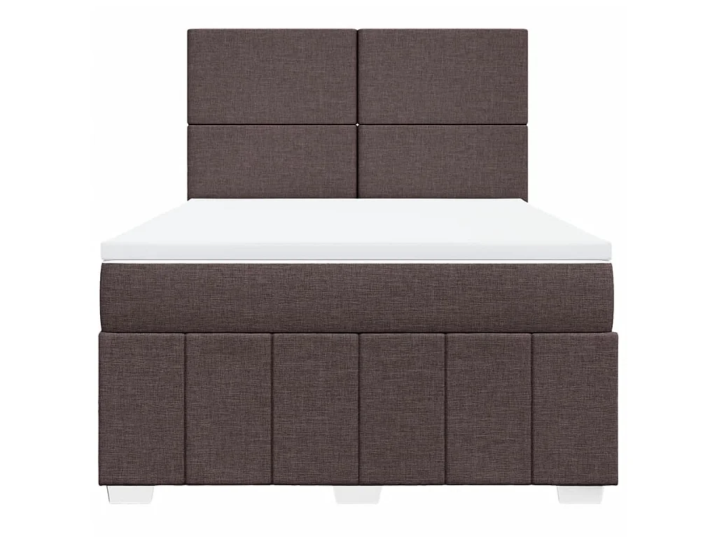 Cama com molas/colchão 160x200 cm tecido castanho-escuro