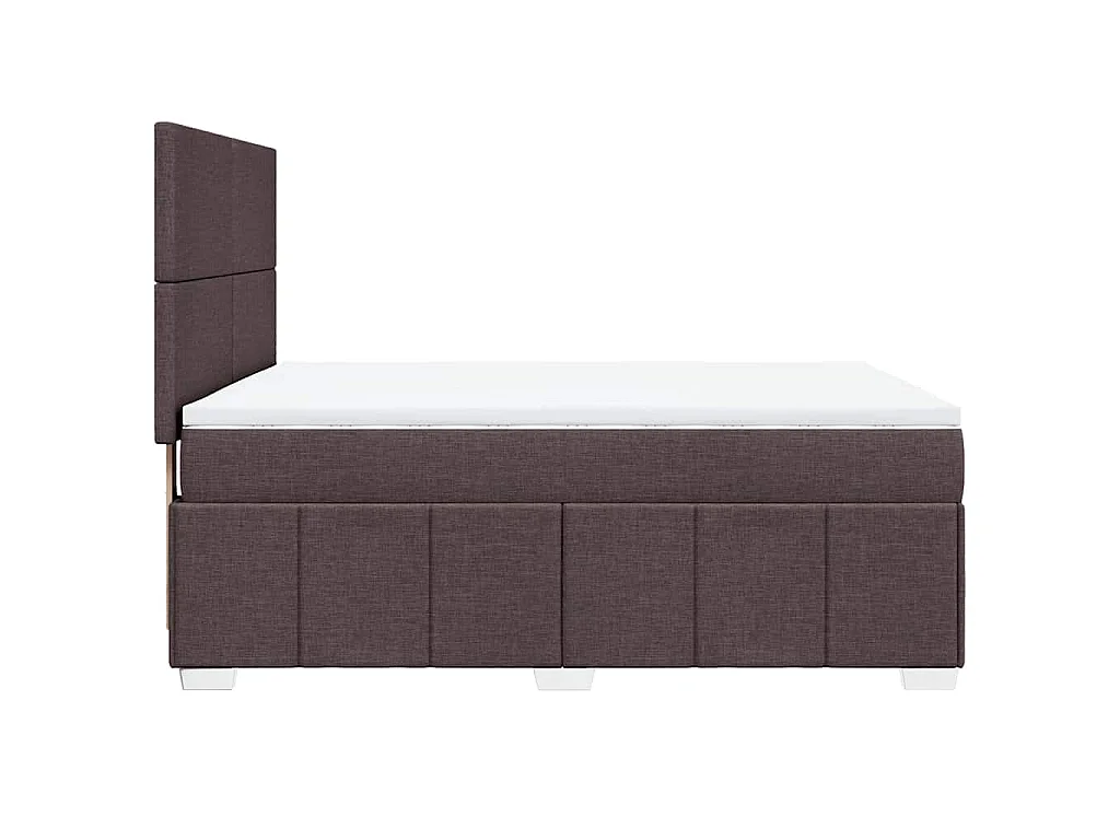 Cama com molas/colchão 160x200 cm tecido castanho-escuro