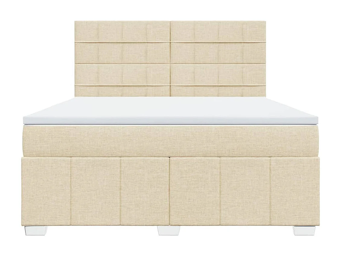 Boxspring met matras stof crèmekleurig 180x200 cm