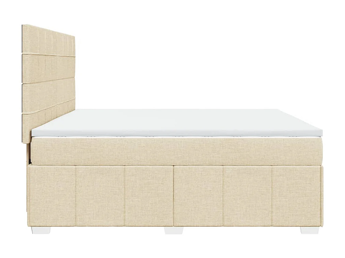 Boxspring met matras stof crèmekleurig 180x200 cm