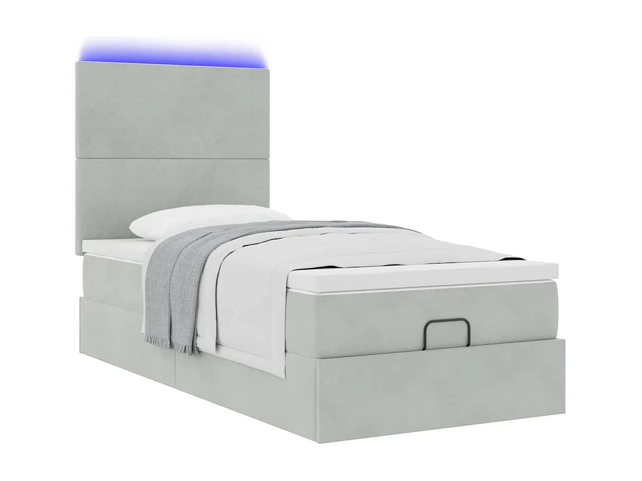 Struttura Letto Pouf con Materassi 90x190 cm in Velluto