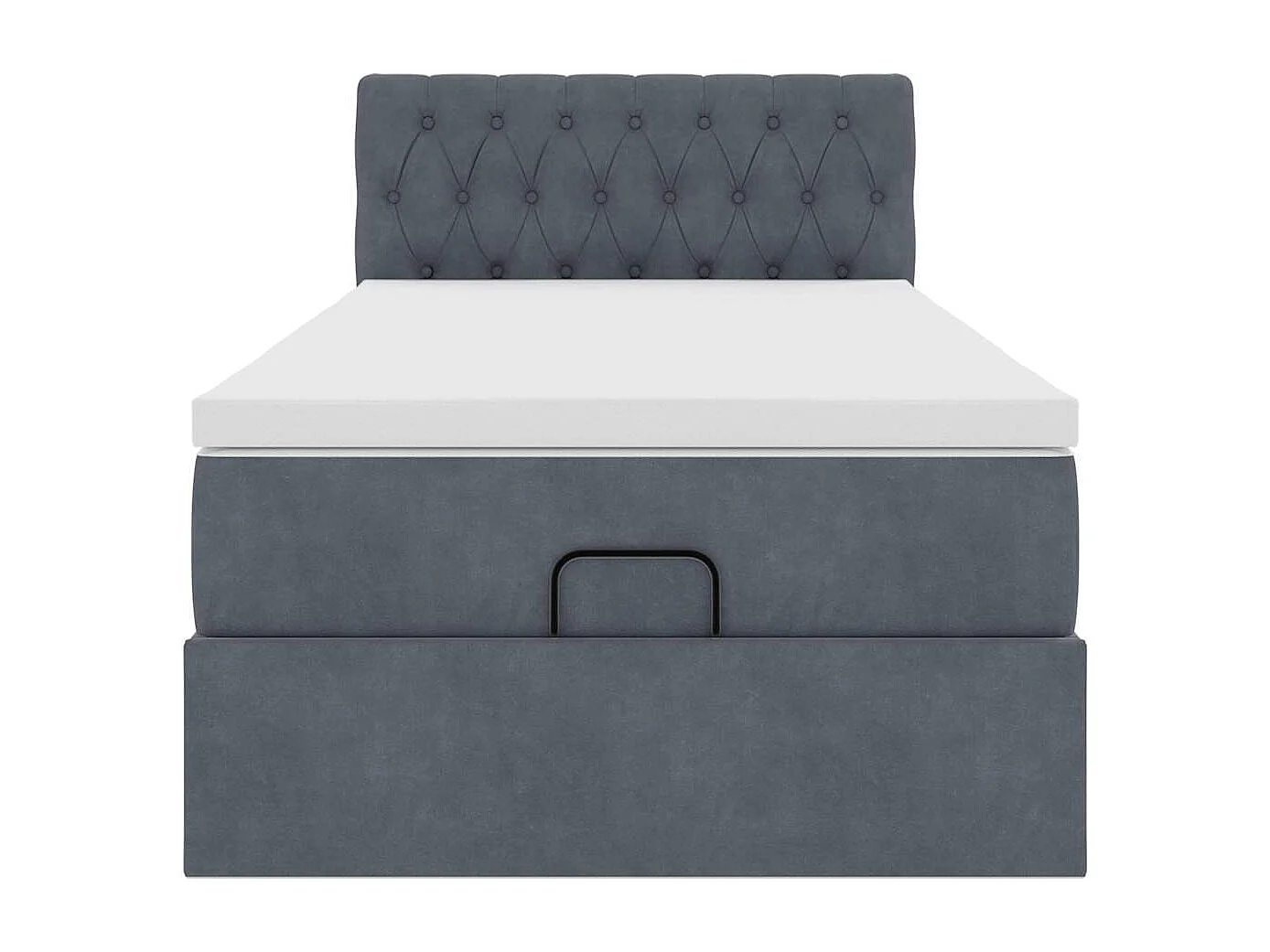 Ottoman bed met matras en LED's 90x200cm fluweel donkergrijs