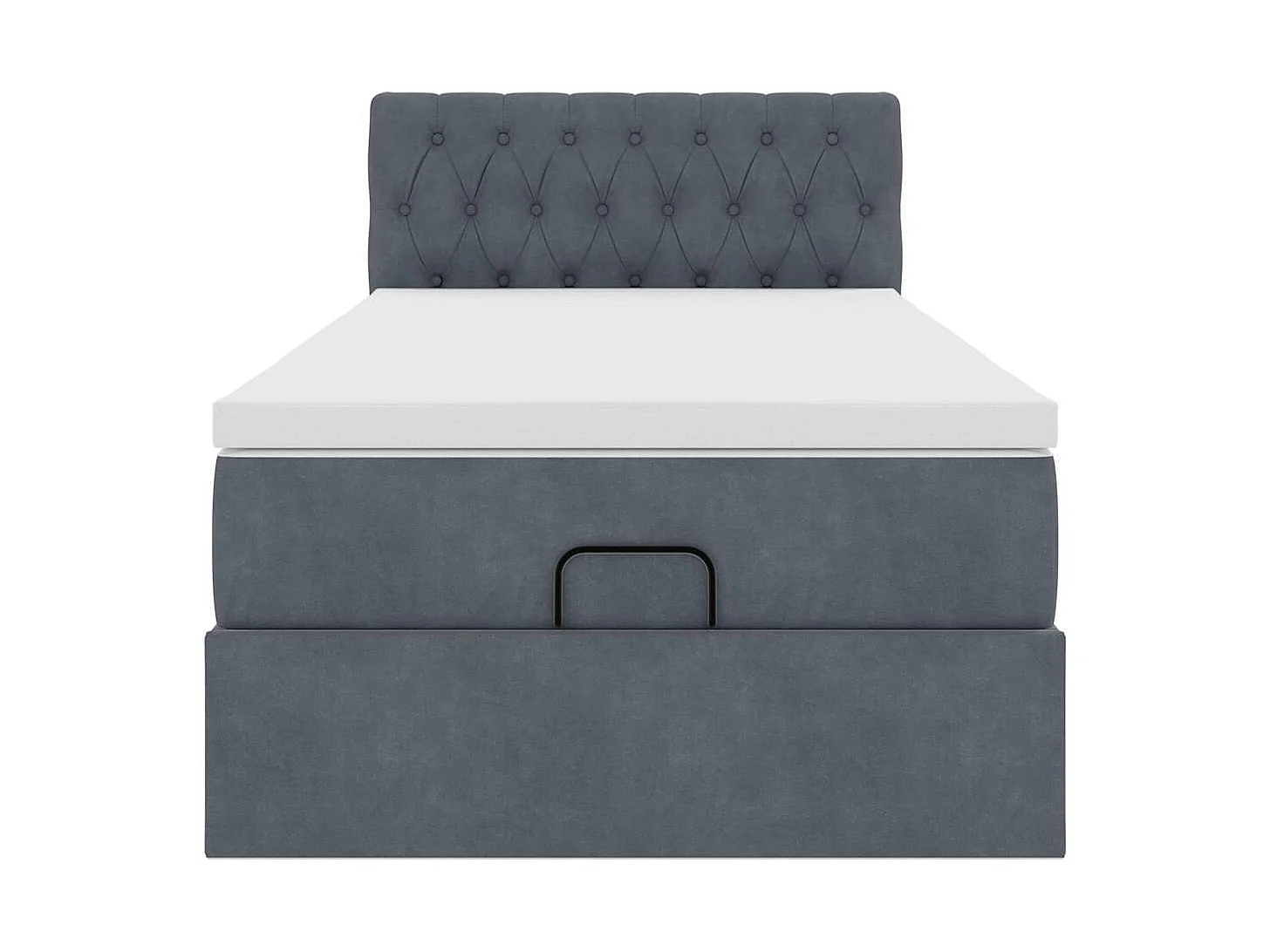 Ottoman bed met matras en LED's 90x200cm fluweel donkergrijs