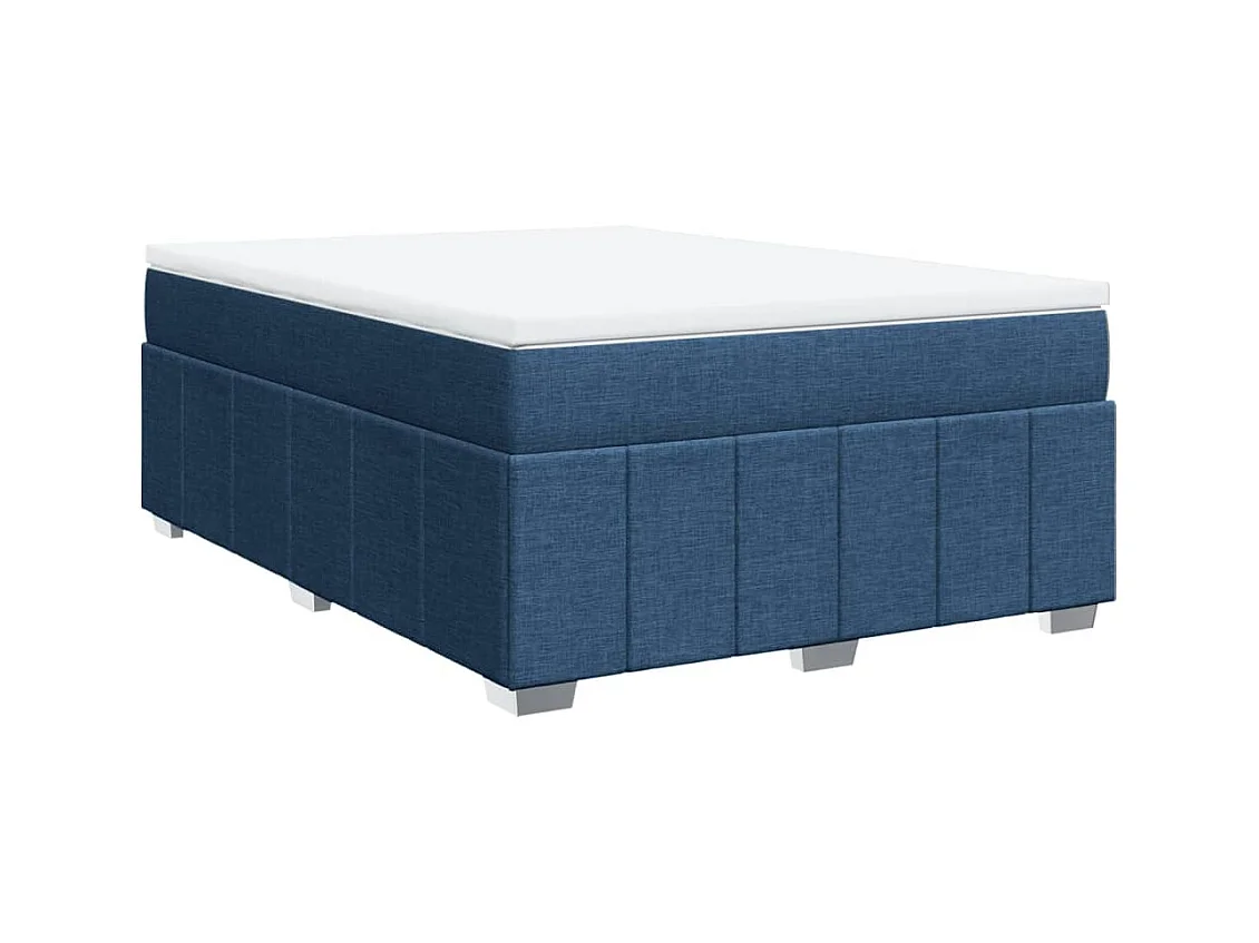 Boxspringbett mit Matratze Blau 140x200 cm Stoff