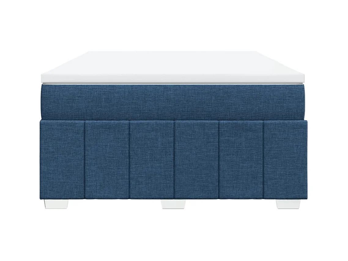 Boxspringbett mit Matratze Blau 140x200 cm Stoff