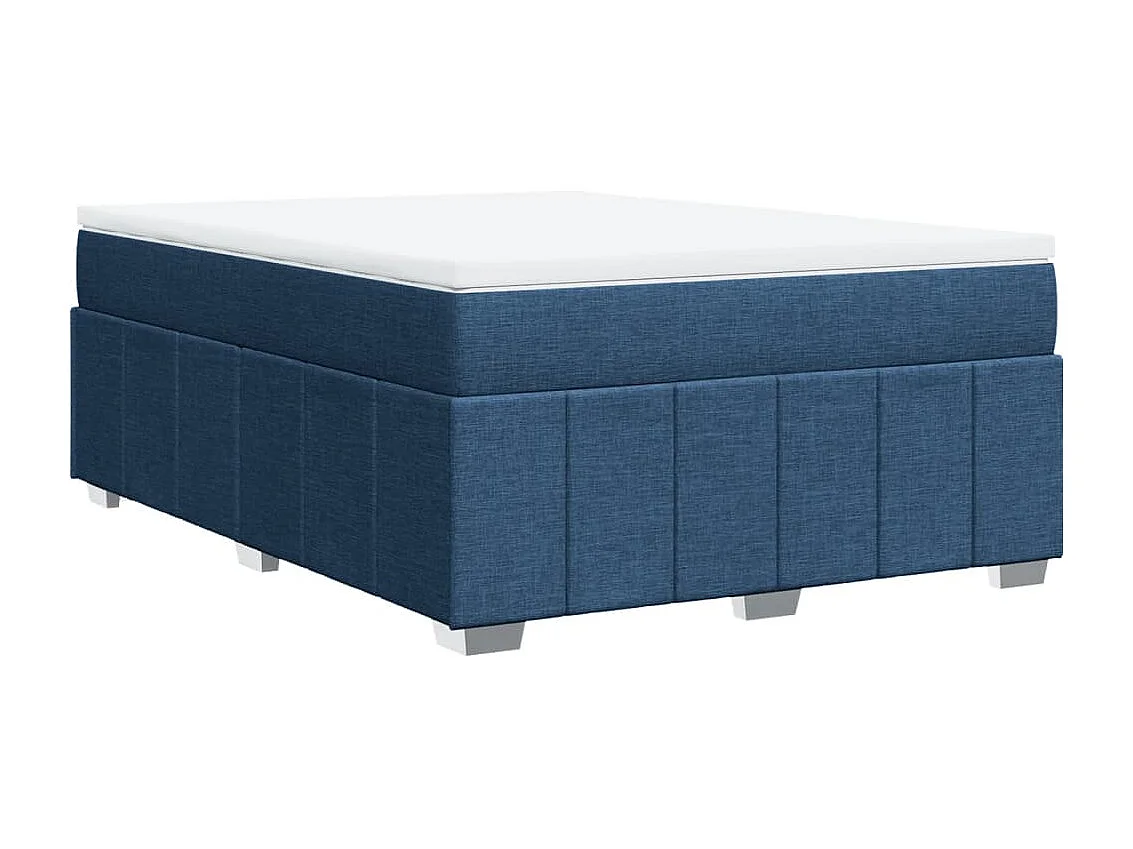 Boxspringbett mit Matratze Blau 140x200 cm Stoff