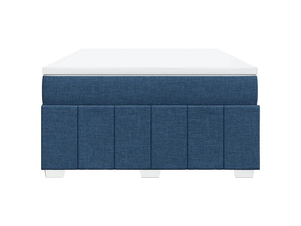 Boxspringbett mit Matratze Blau 140x200 cm Stoff