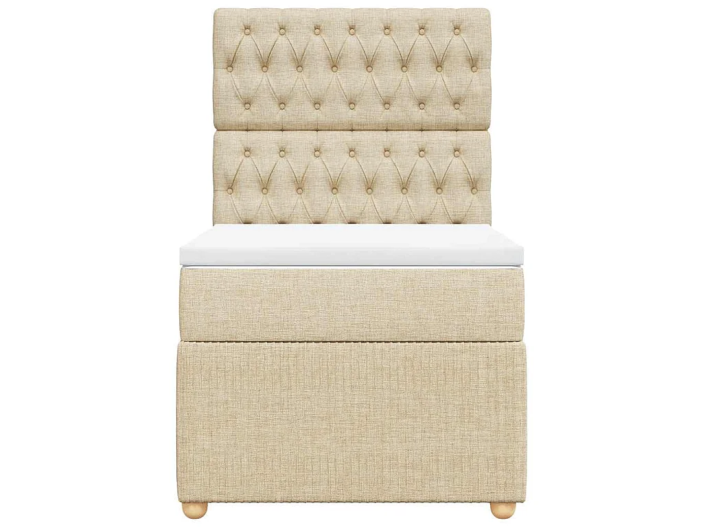 Cama com molas/colchão 100x200 cm tecido cor creme